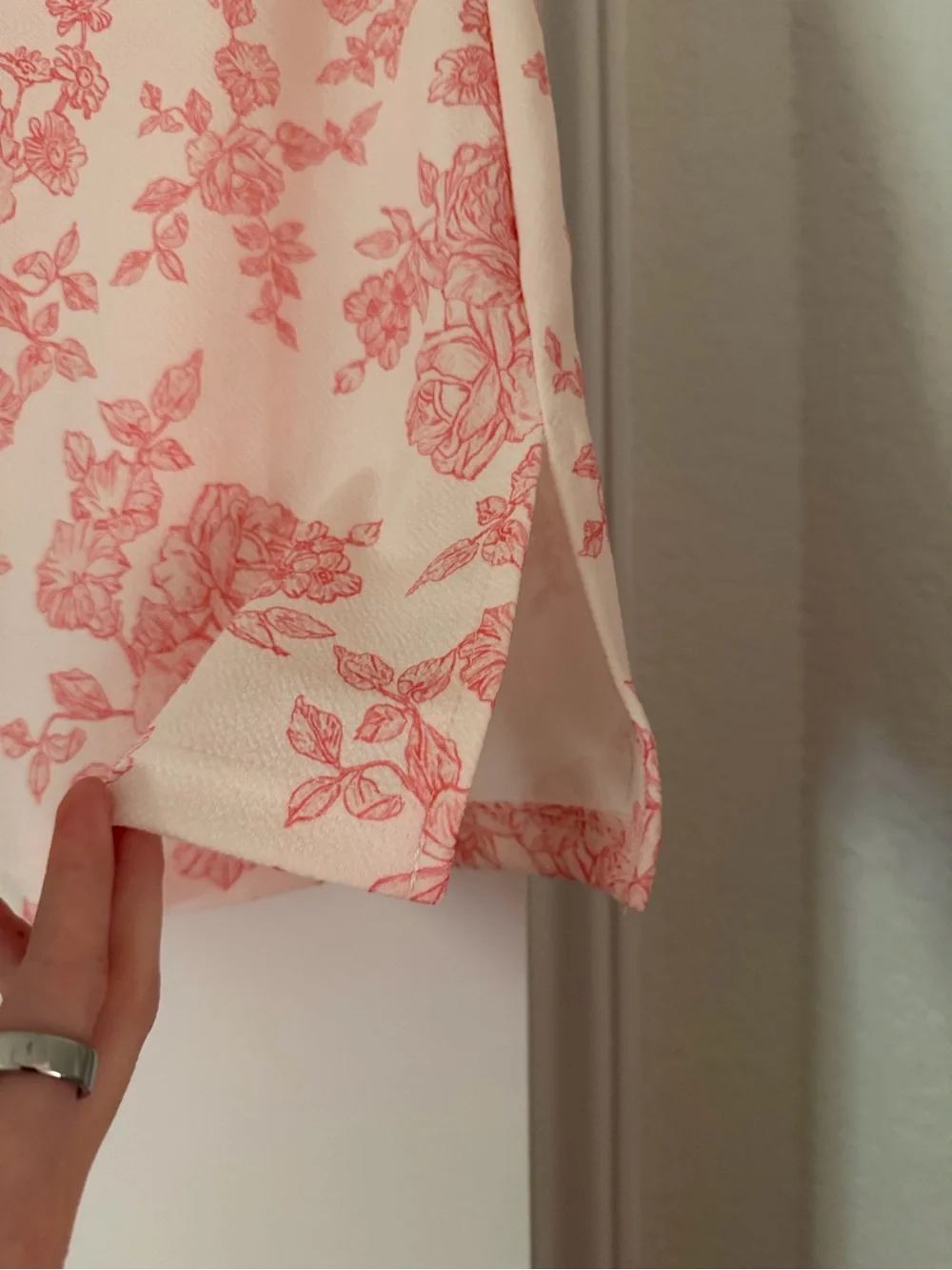 NWT Pink Rose Floral Toile Tie Shoulder Crop Top Mini Skirt Set XS
